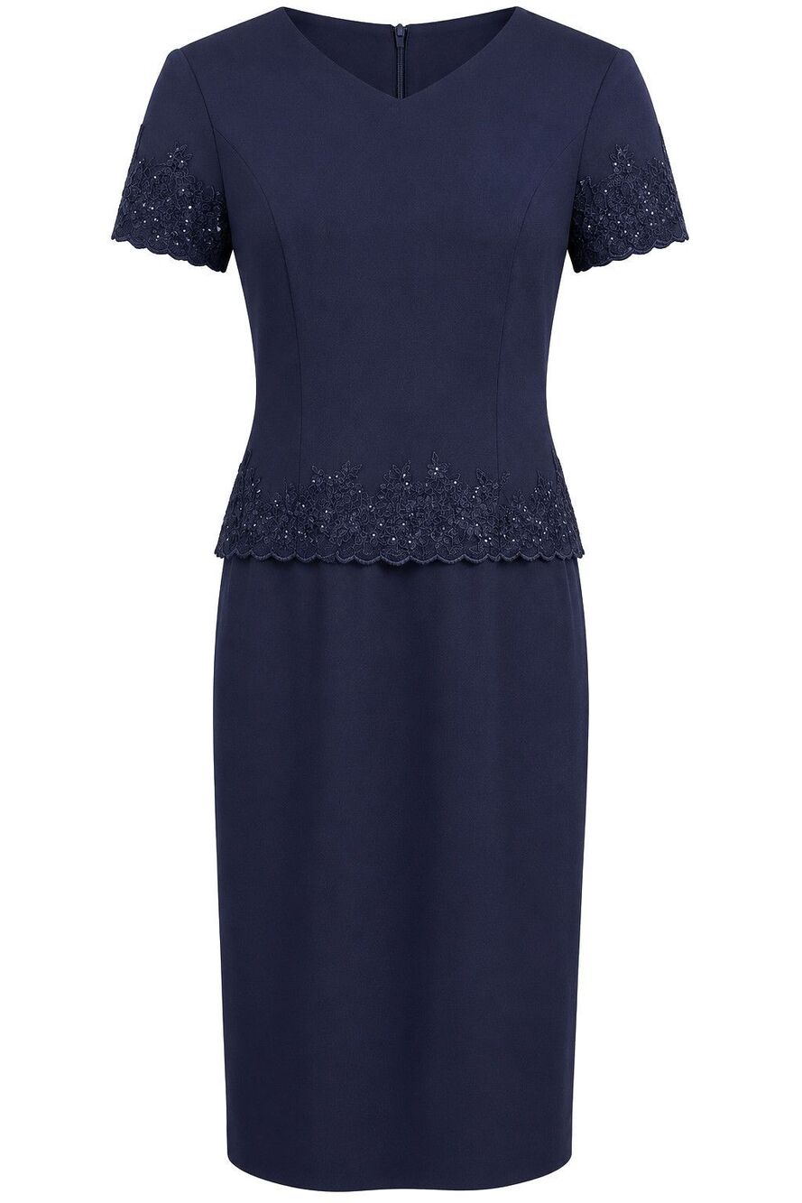 Donna Morgan Navy Blue Formal Dress Size 6 Embellished Peplum Trim Shoulder Pads
